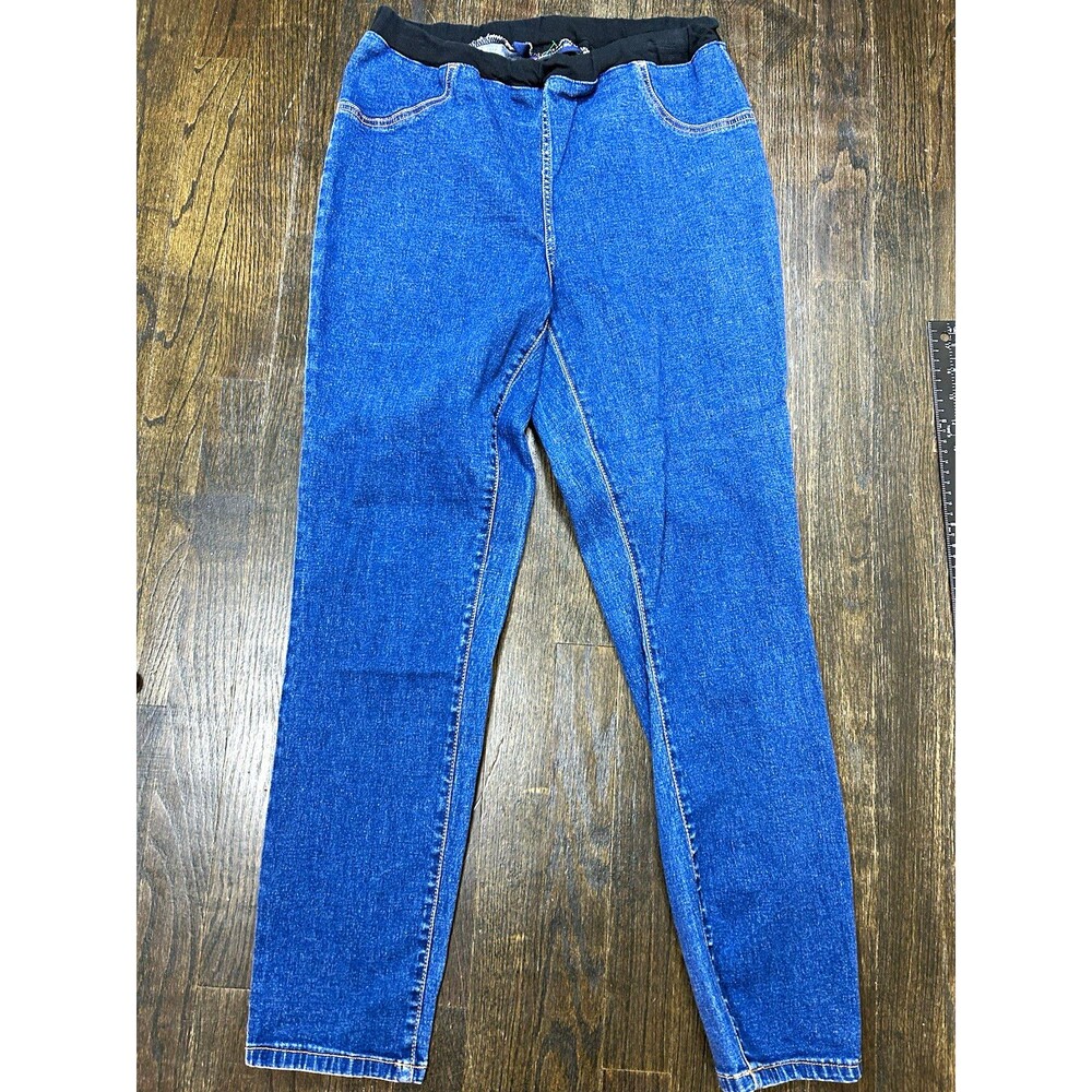 Denim 24/7 Women’s Blue Medium Wash Mid Rise Slim Jegging Pull-On 12W
